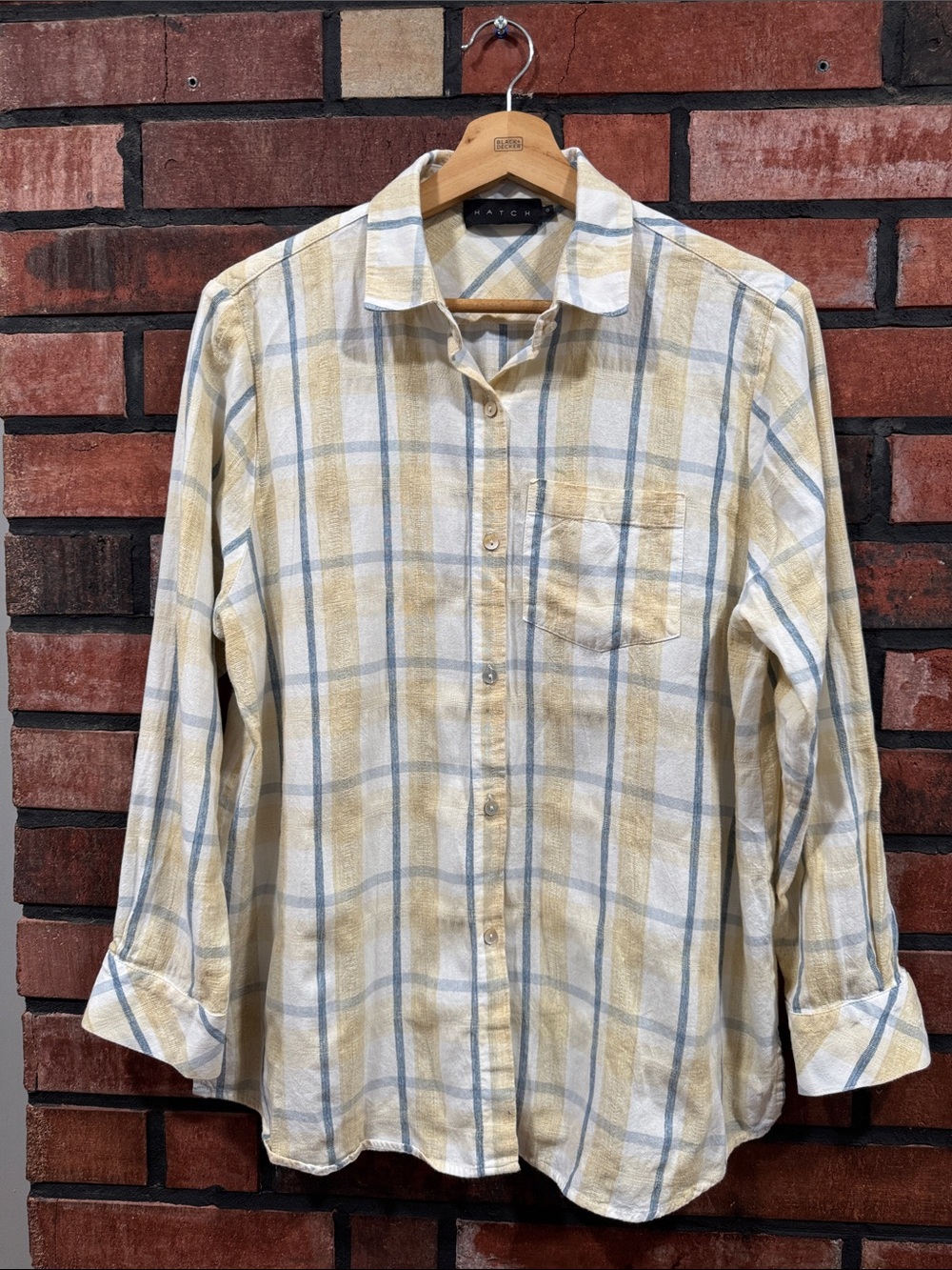 Hatch plaid maternity shirt